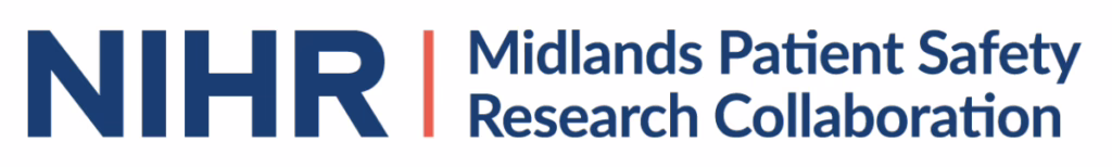 Logo for the NIHR Midlands Patient Safety Research Collaboration 